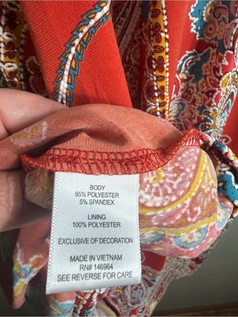Robbie Bee Paisley Tank Dress Medium Boho Resort Cruise Vacation Dress Rust NWT - Picture 8 of 12